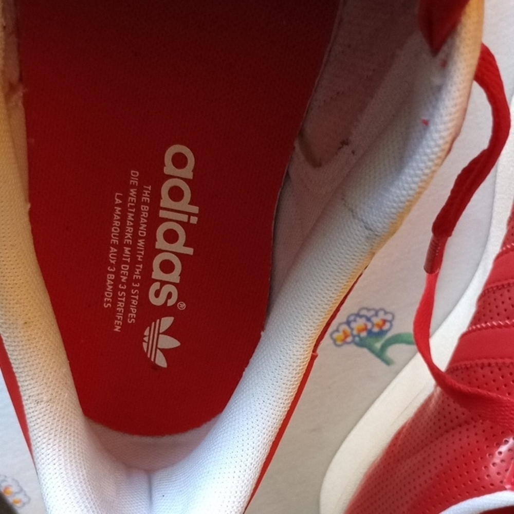 Adidas Superstar Perforated Red and White Shell Toe Sneakers Size 11.5 - Picture 8 of 9